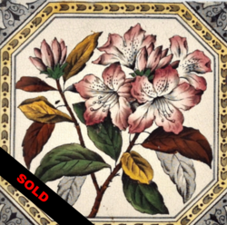 Antique Fireplace Tile Floral Pattern by The Decorative Art Tile Co C1889