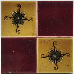 Antique Fireplace Tile Sherwin & Cotton Moulded Majolica C1900