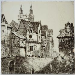 Mintons Views Series Transfer Printed Ruins of Hougomont C1885