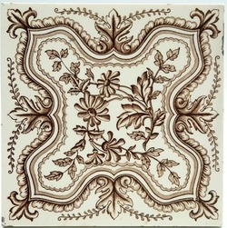 Antique Fireplace Tile Transfer Printed H.A Ollivant No.594 C1890