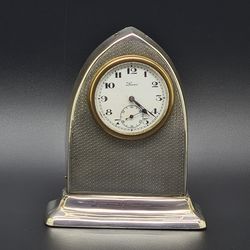 Art Deco Solid Silver Desk Clock Birmingham 1919