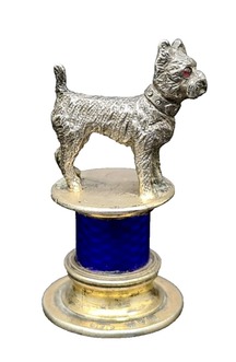 Sterling Silver and Enamel Scotty Wax Seal Stamp by William Hornby, London, 1907