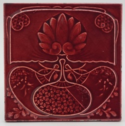 Rare Antique Relief Moulded Art Nouveau Tile c.1903