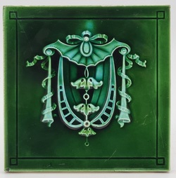 Art Nouveau Fireplace Majolica Tile Minton Hollins & Co C1900